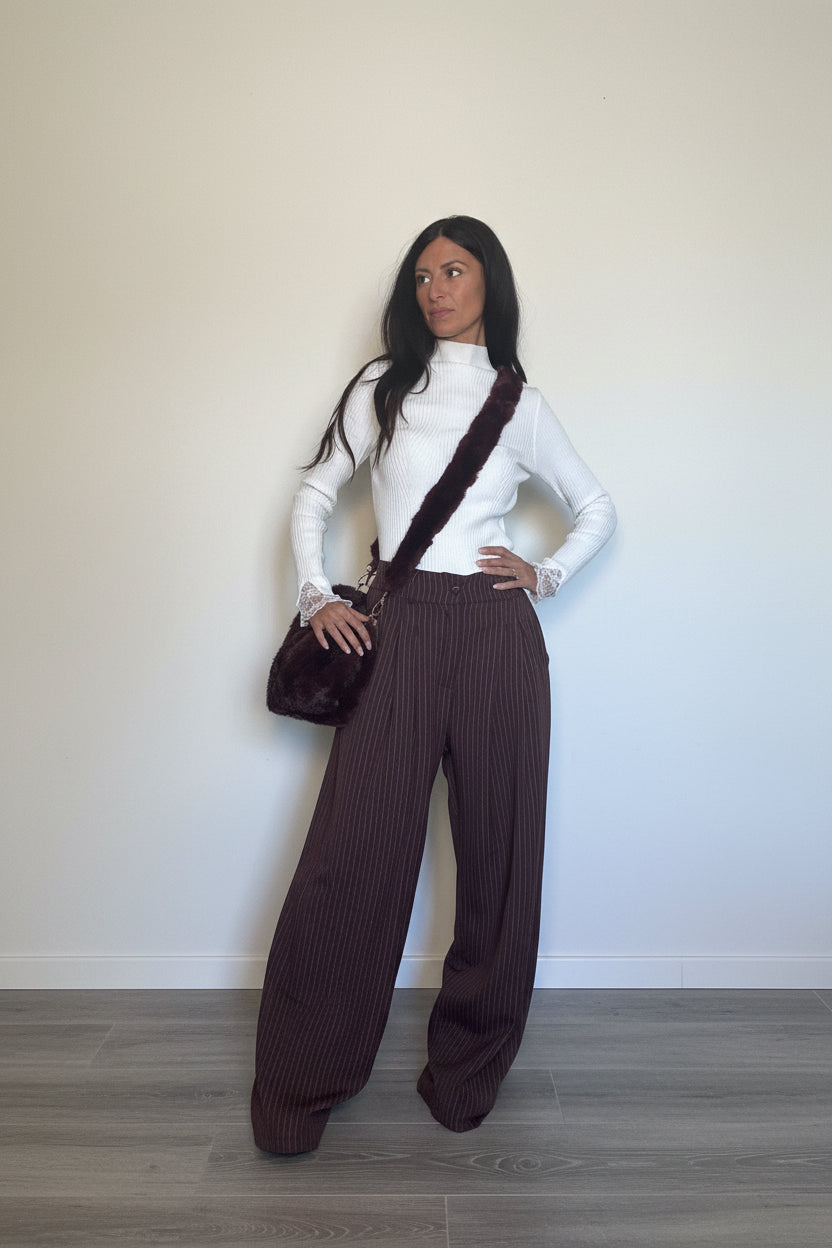 Pantalone Office vino gessato