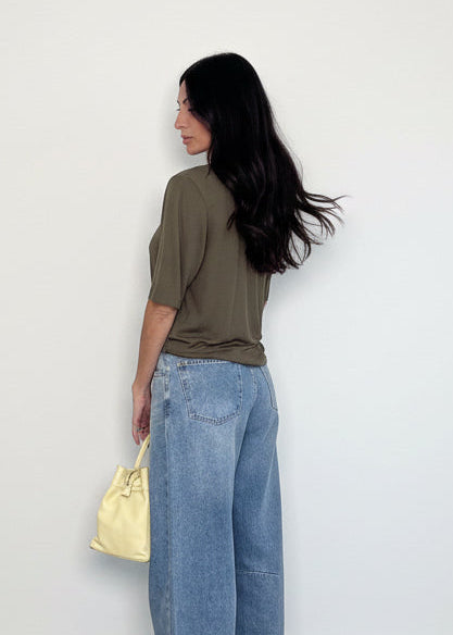 T-shirt maglia Just West oliva