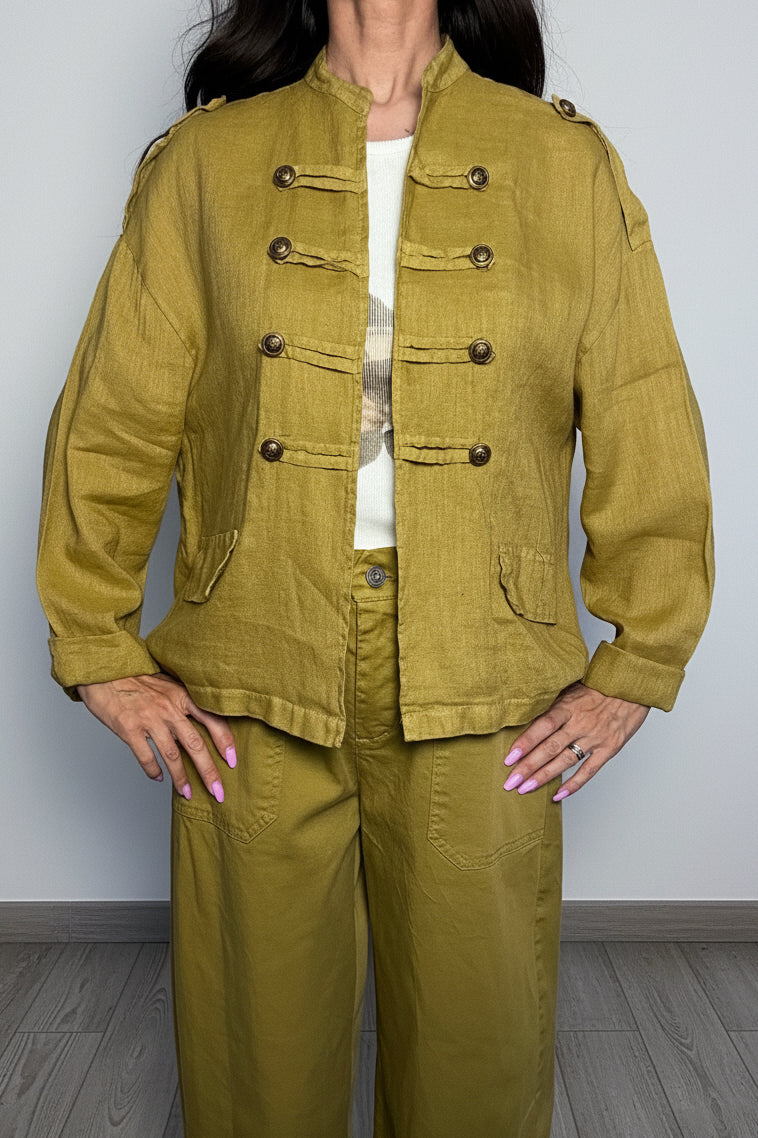 Giacca 100% lino Napoleon olio