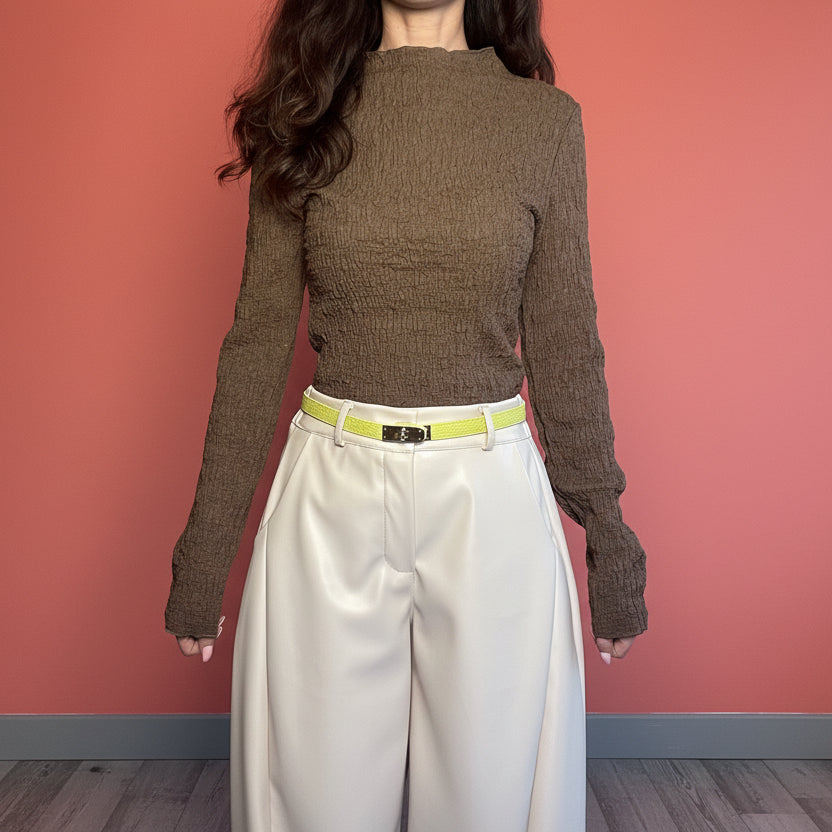 Pantalone Candy ecopelle balloon beige