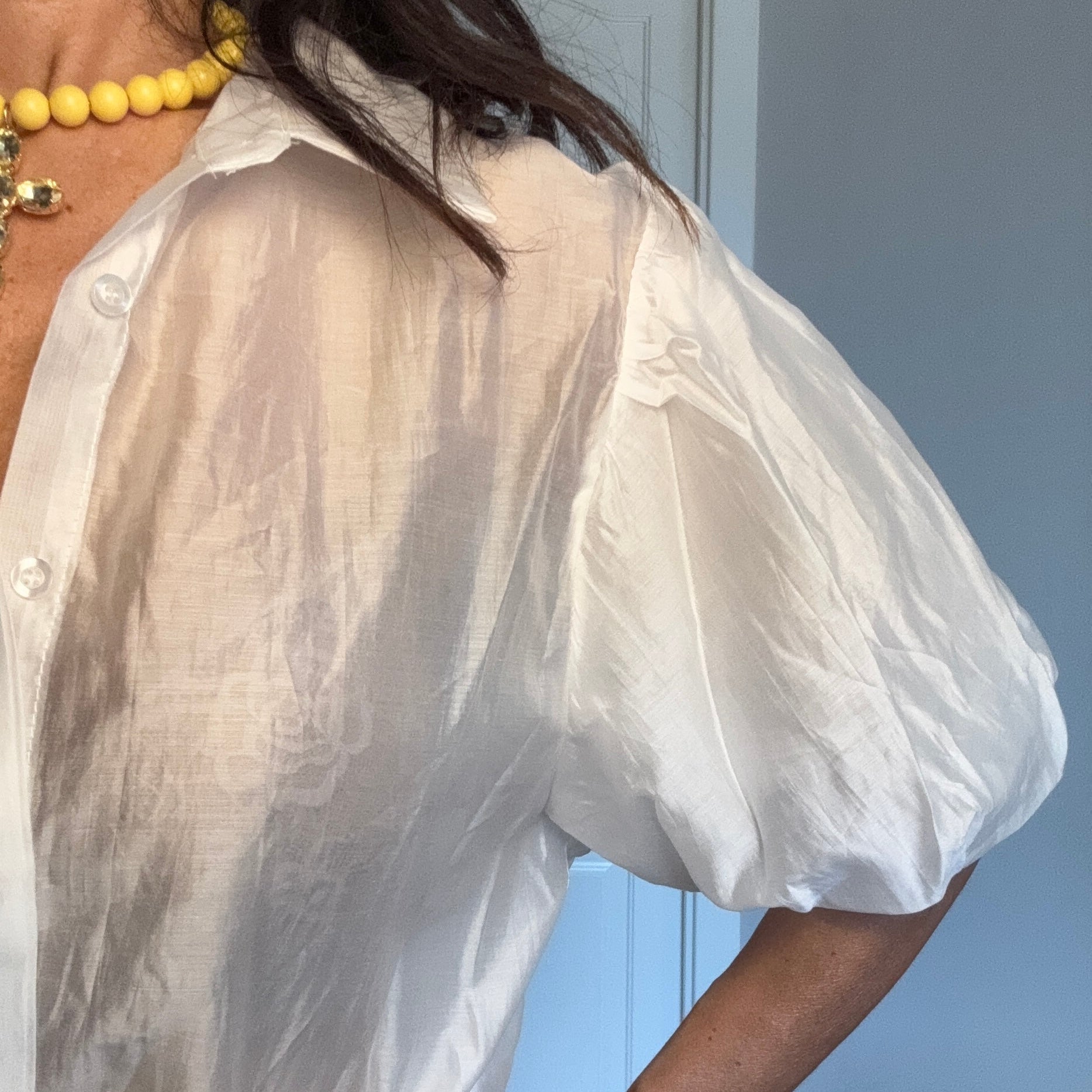 Camicia velata Sbuffo panna
