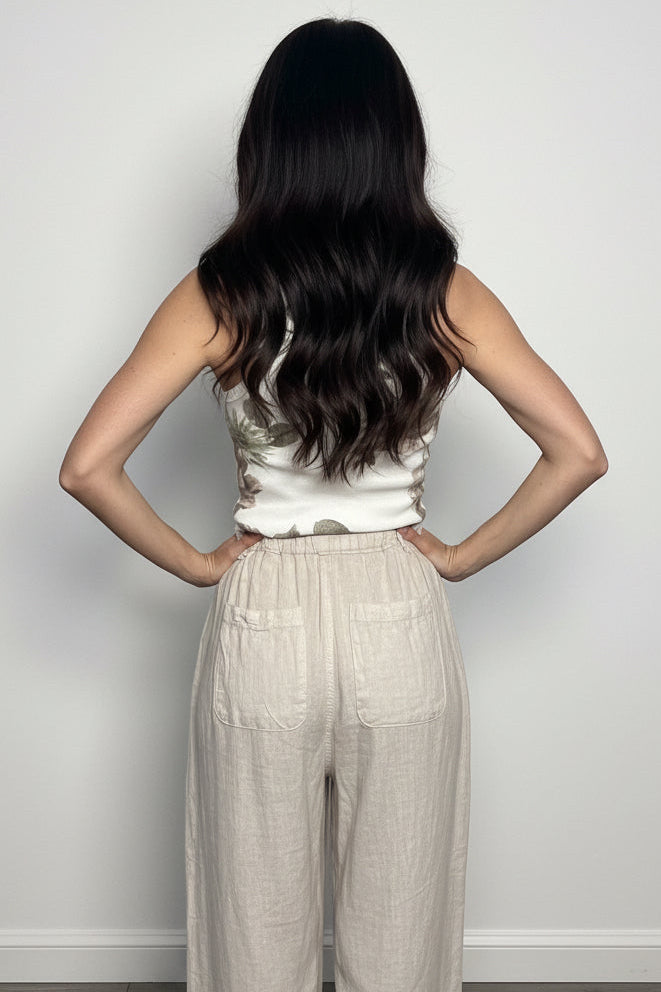 Pantalone 100% lino Safari sabbia