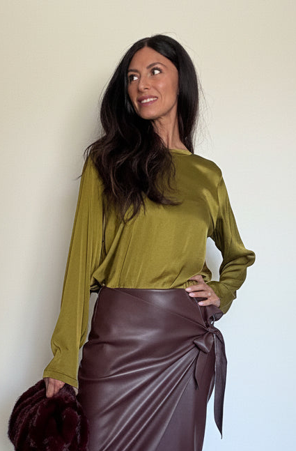 Maglia satin olio