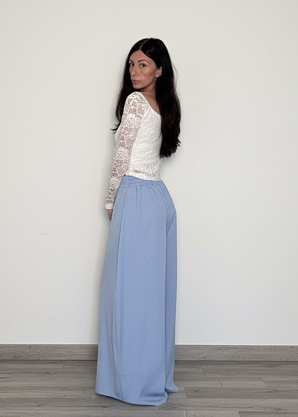 Maglia in pizzo Fleur bianca e nera