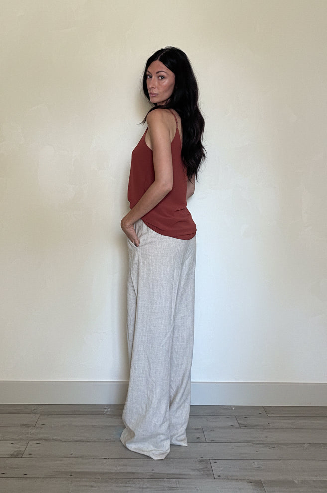Pantalone misto lino Madrid sabbia
