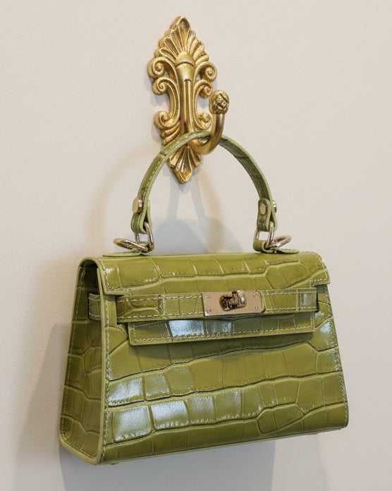 Borsa Cindy vera pelle Made in Italy lime e rossa