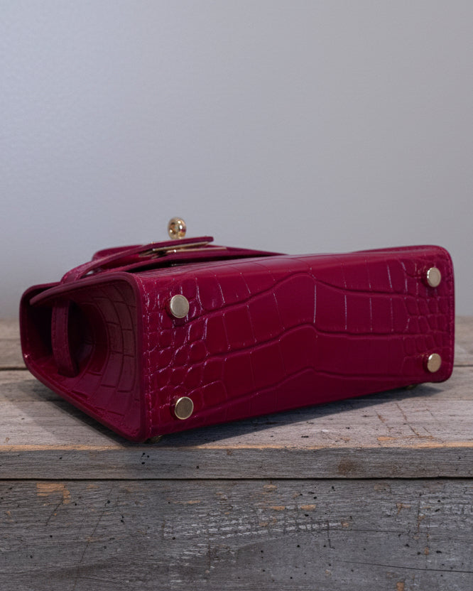 Borsa Cindy vera pelle Made in Italy lime e rossa