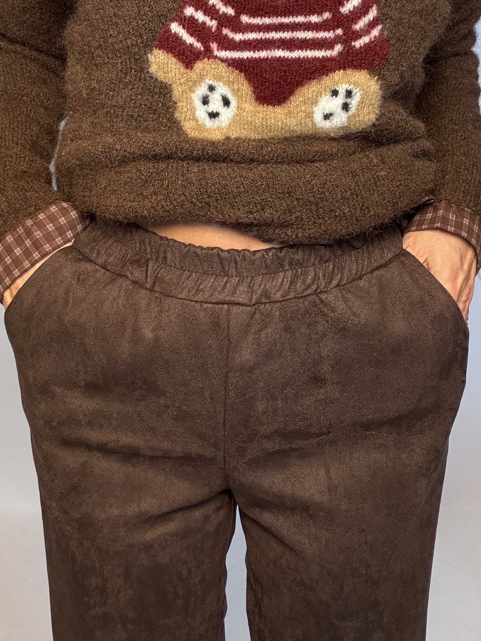 Pantalone Kerry ecocamoscio cioccolato