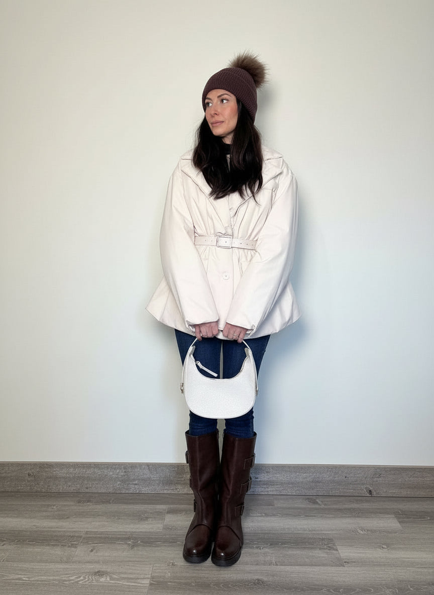 Piumino con cintura Premium Mariana burro