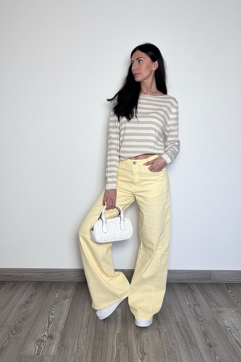 Jeans palazzo Celine giallo