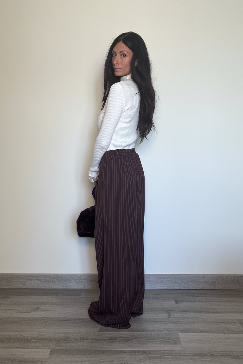 Pantalone Office vino gessato