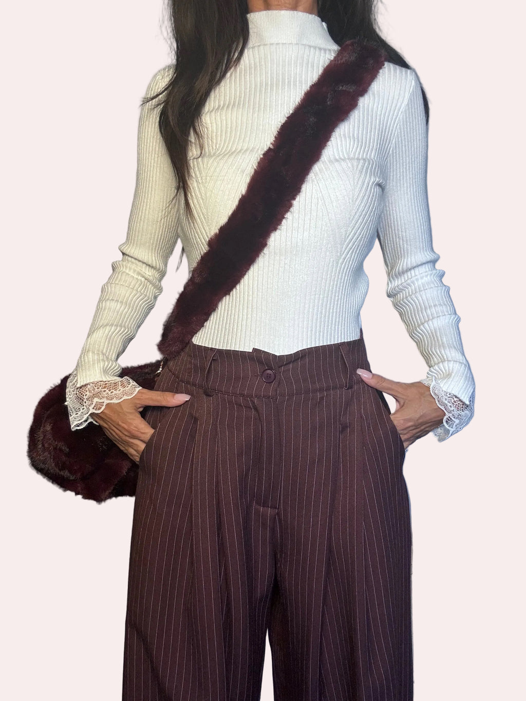Pantalone Office vino gessato