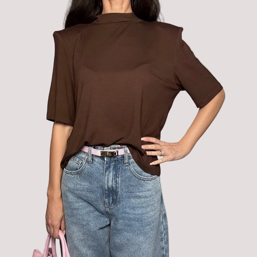 T-shirt maglia Just West cioccolato