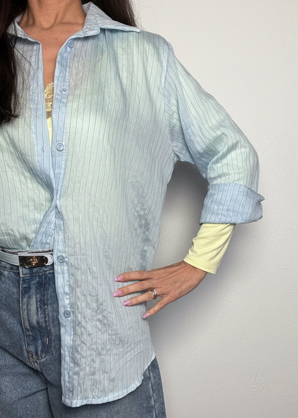 Camicia Gessata azzurra