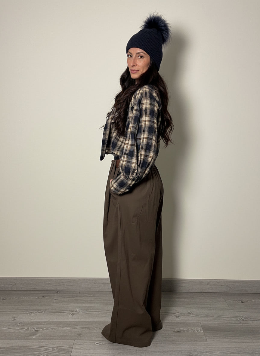 Camicia Check fiocco blu