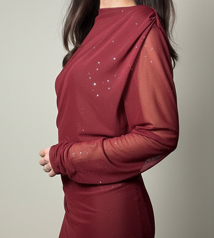 Abito Brillo lungo vino