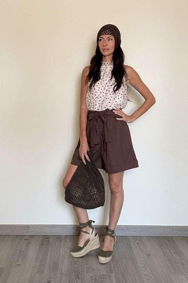 Shorts puro cotone Julia cioccolato