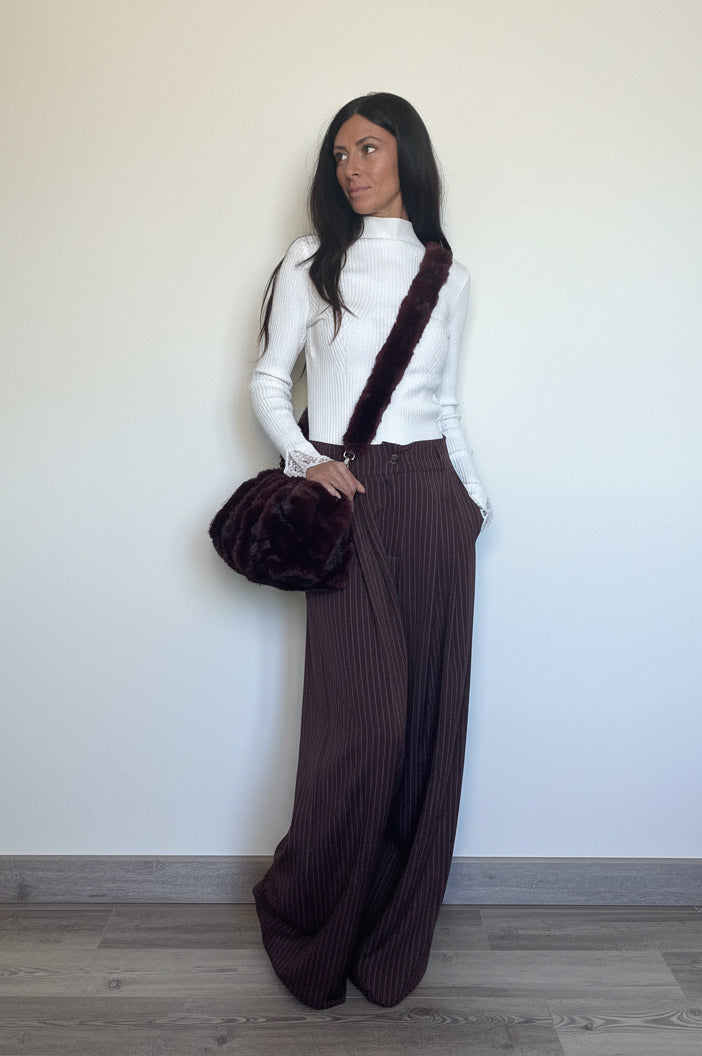 Pantalone Office vino gessato