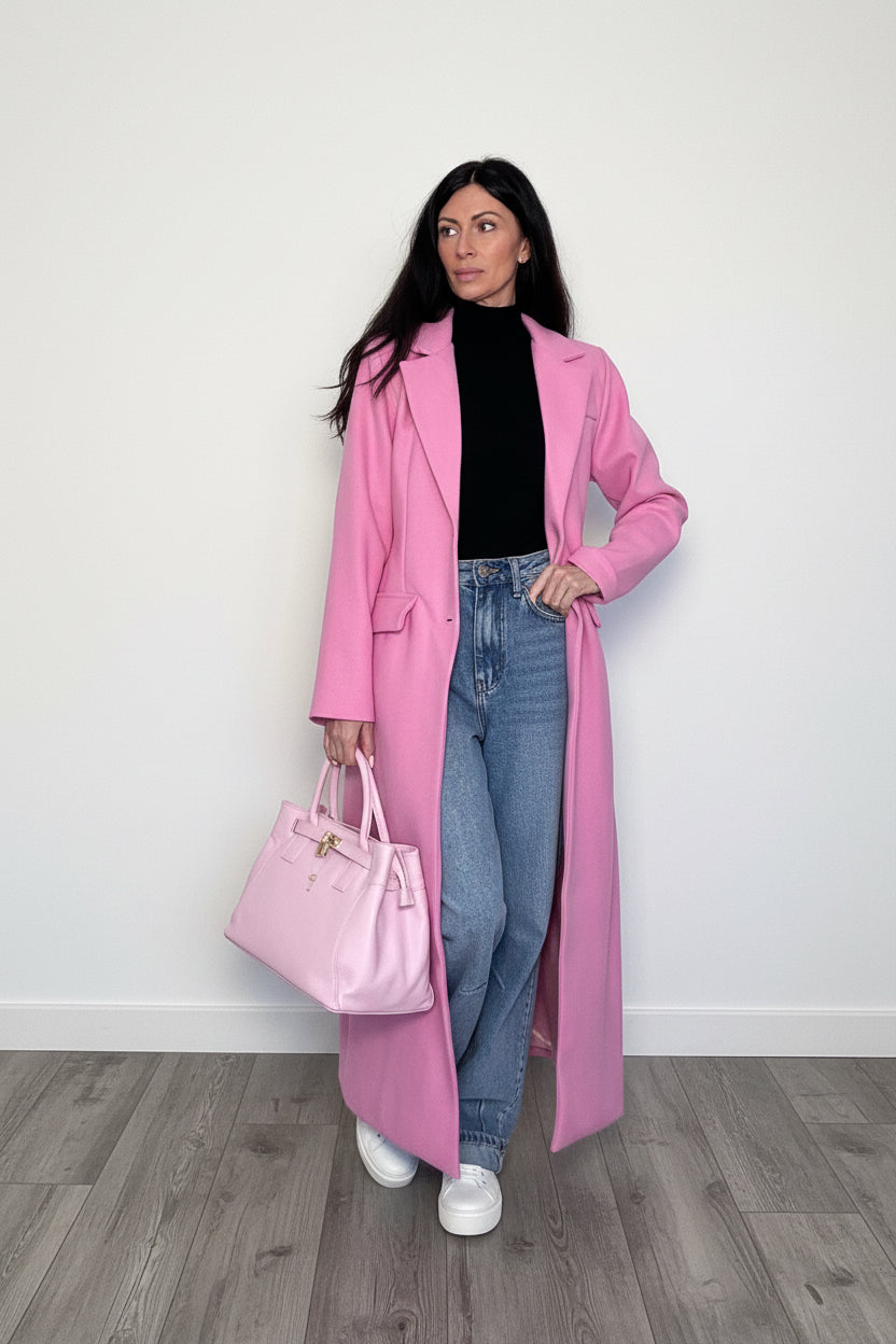 Cappotto lungo Pinky rosa