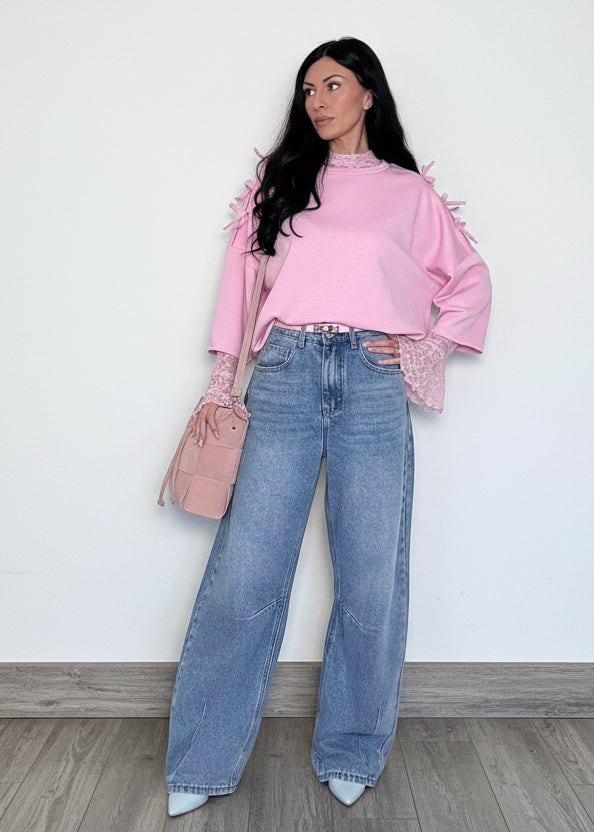 Maglia felpa Fiocchetti rosa