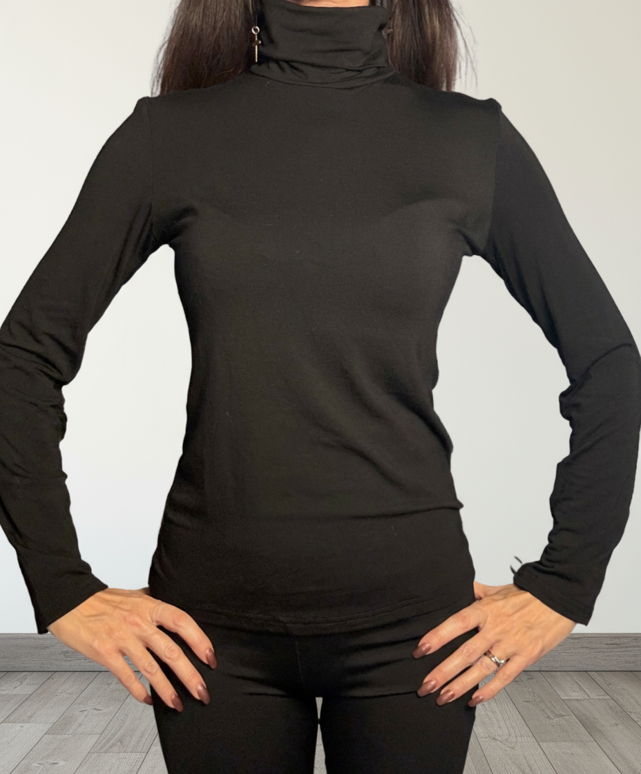 Maglia Soft collo alto nera