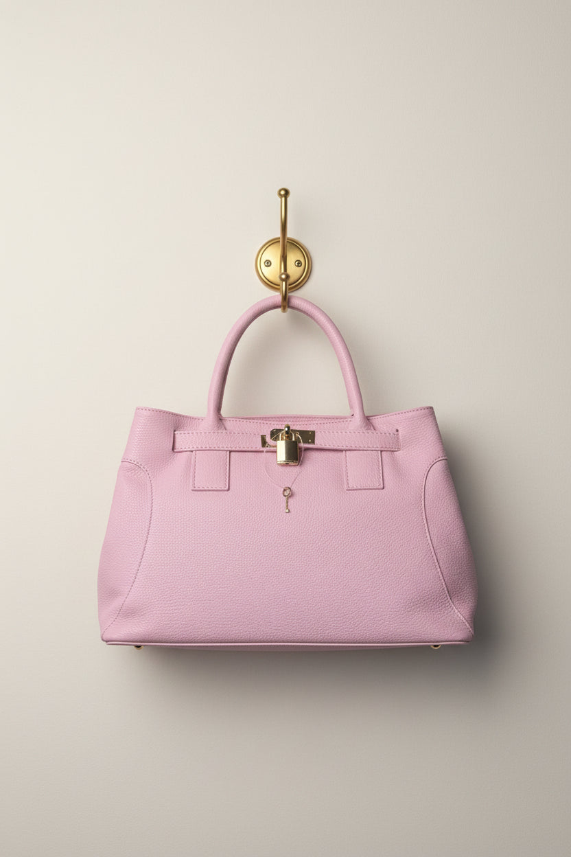 Borsa Dafne in vera pelle Made in Italy rosa