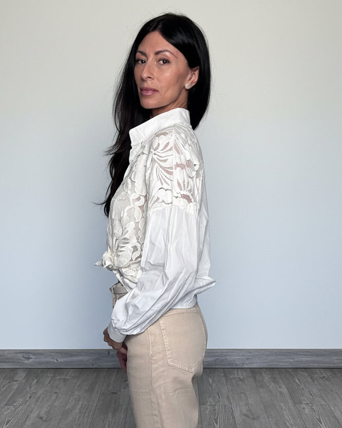 Camicia Flora panna