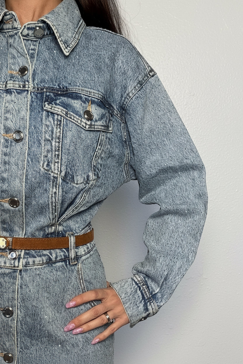 Abito Denim chiaro e strass