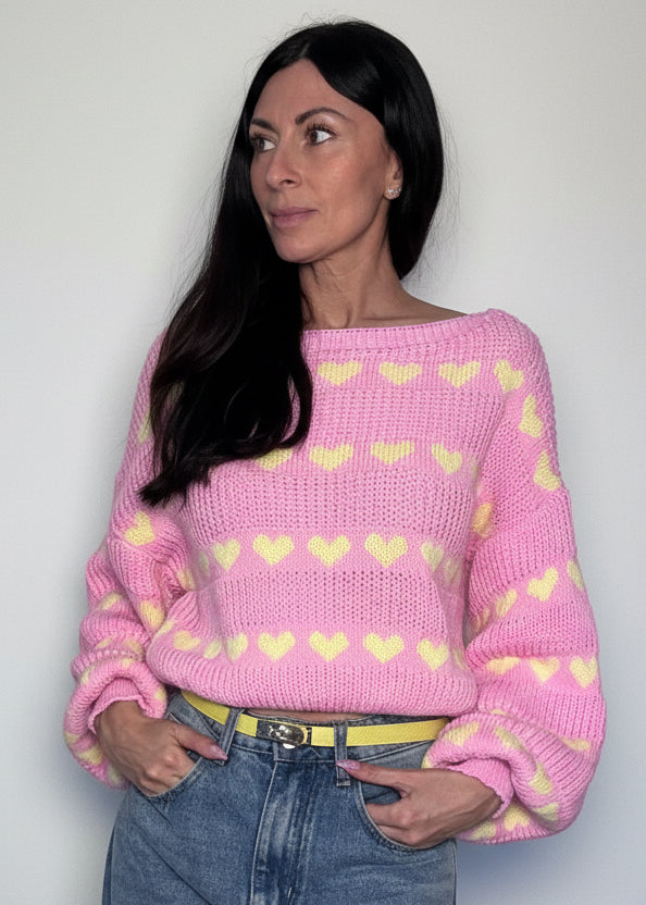 Pull Cuoricini rosa
