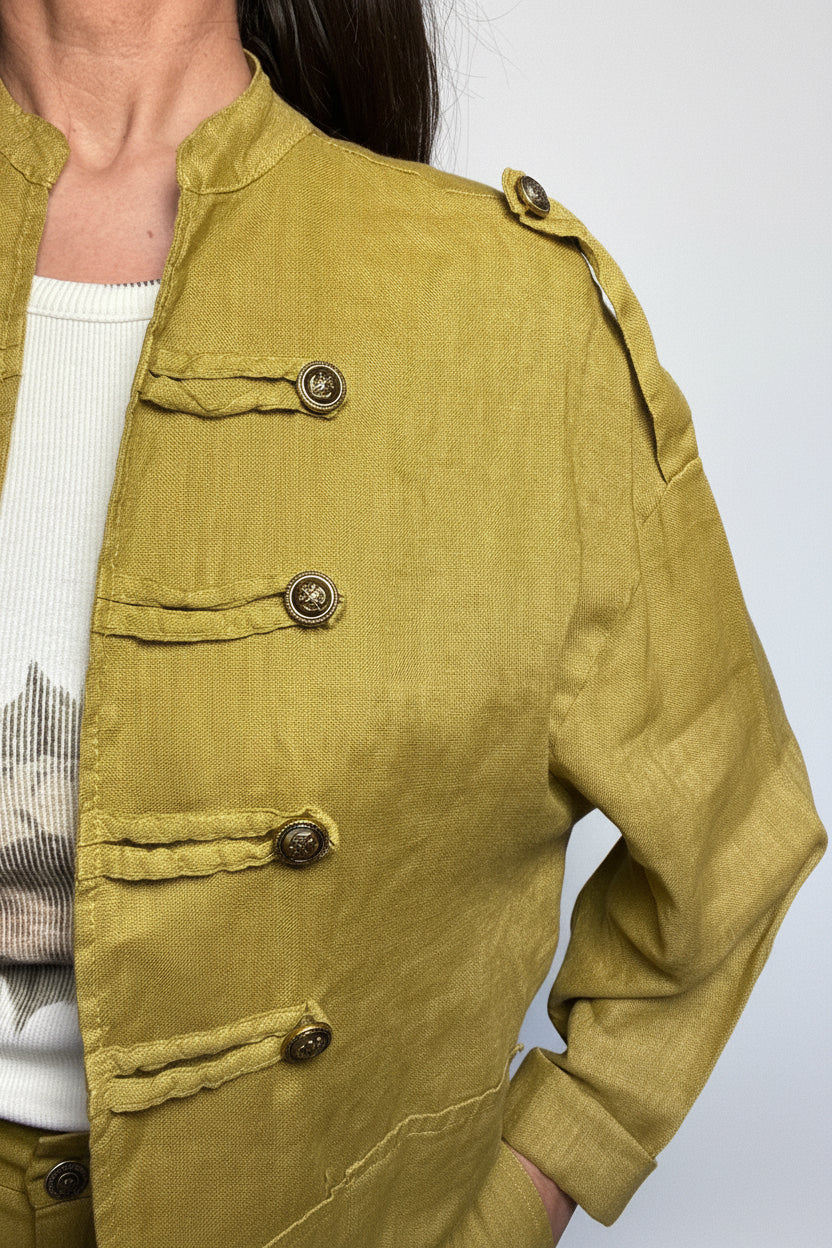 Giacca 100% lino Napoleon olio