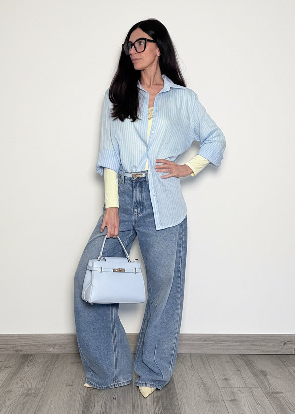 Camicia Gessata azzurra