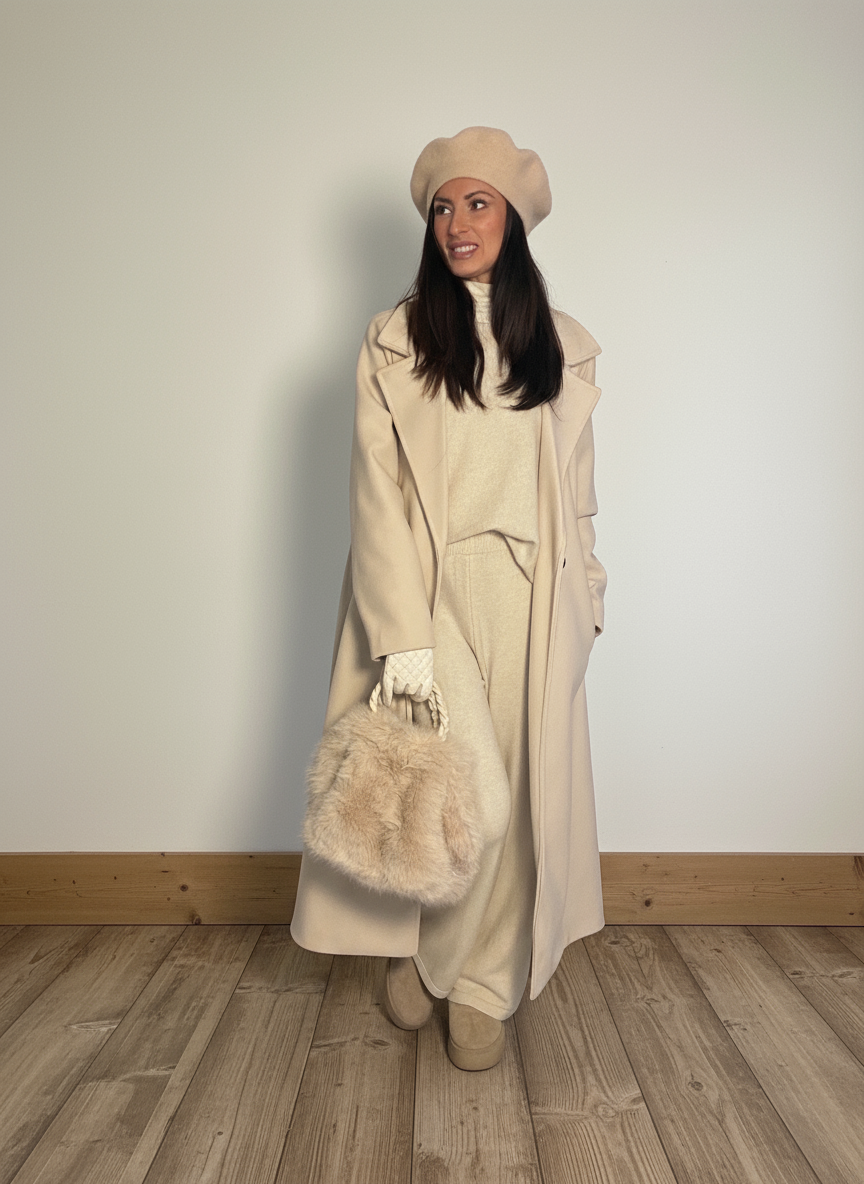 Cappotto lungo con cintura Amaya burro