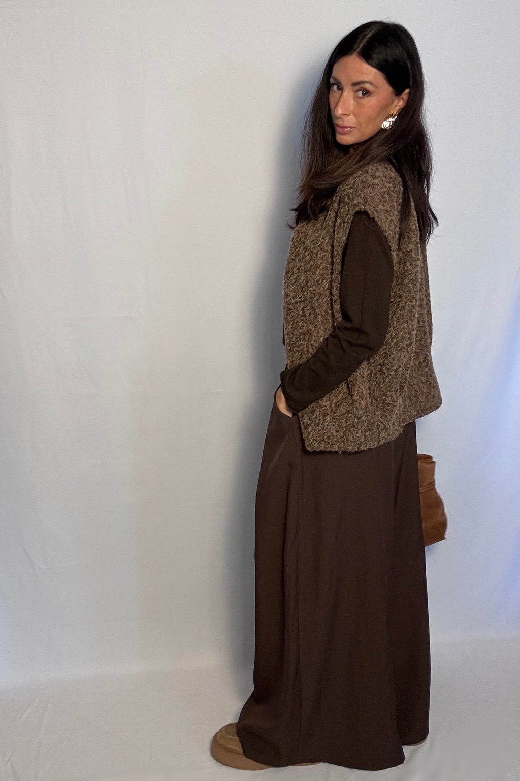 Pantalone Charlotte con cintura cioccolato
