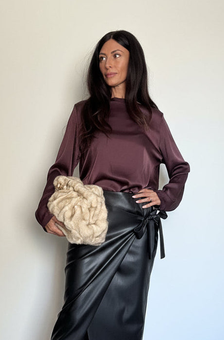 Maglia satin prugna