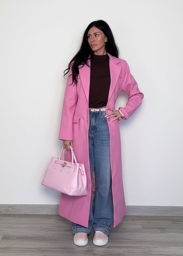 Cappotto lungo Pinky rosa