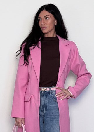 Cappotto lungo Pinky rosa