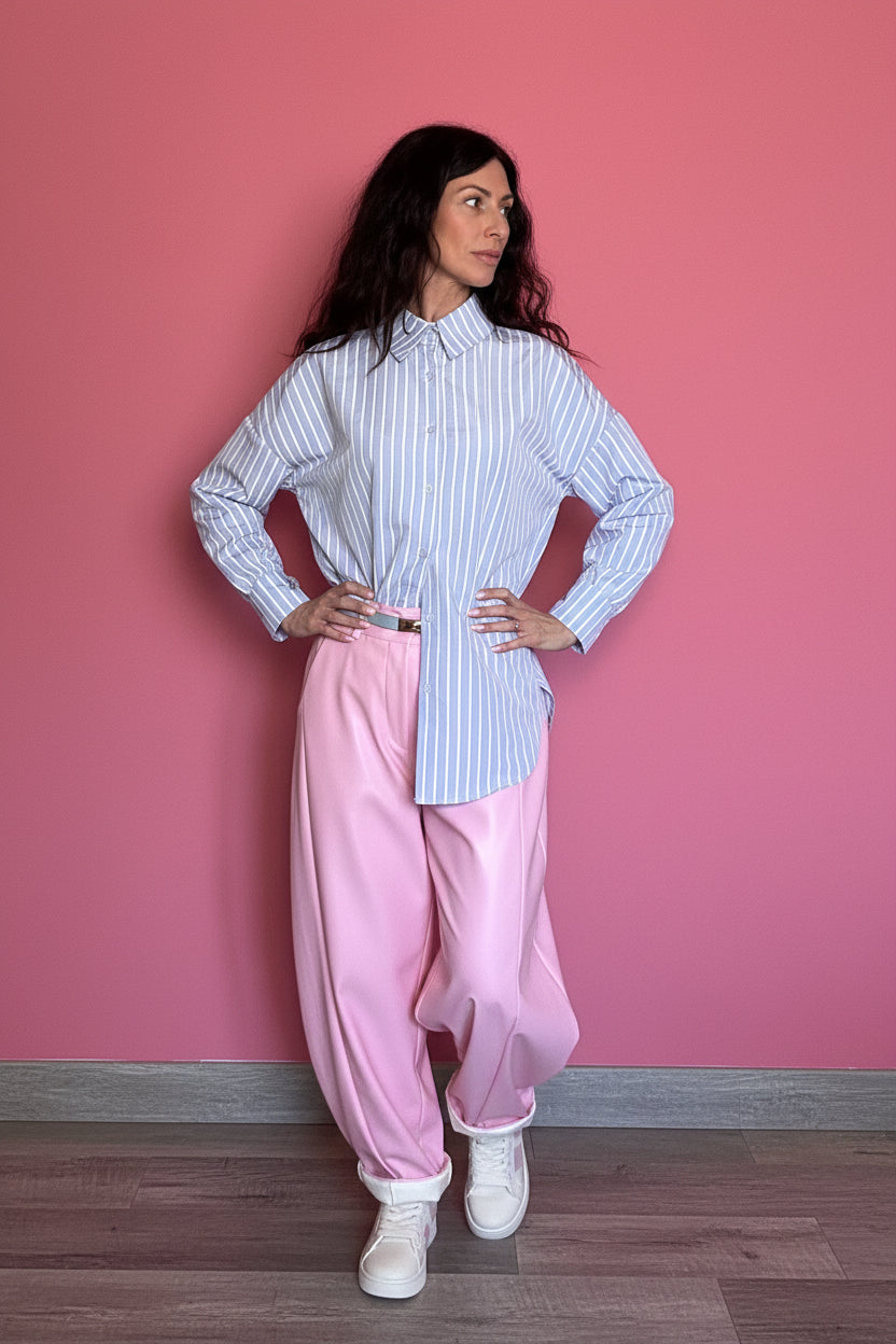 Pantalone Candy ecopelle balloon rosa