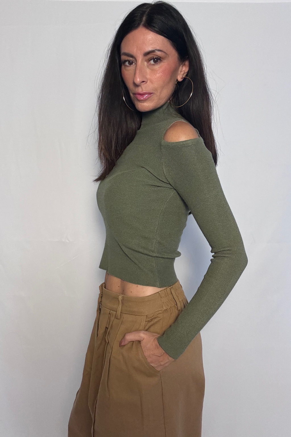 Maglia oblò oliva
