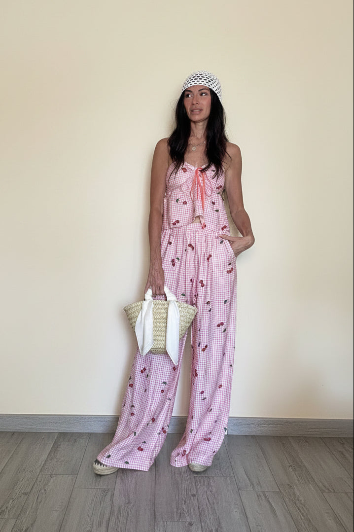 Coordinato Cherry panna e rosa