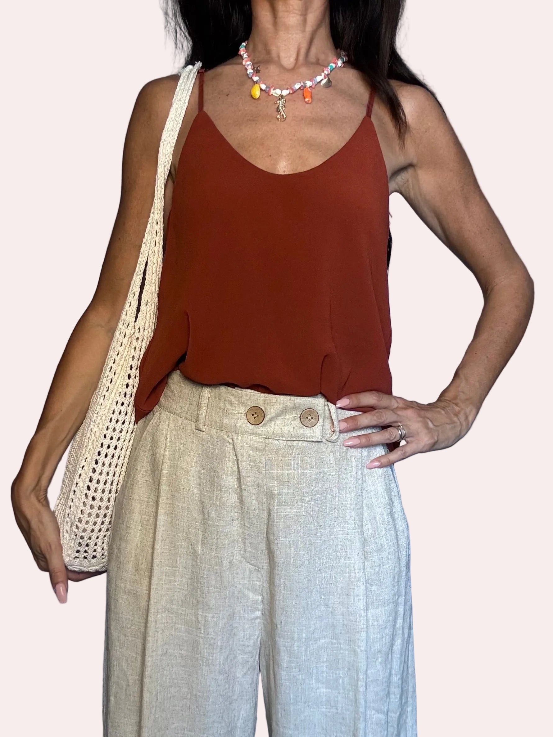 Pantalone misto lino Madrid sabbia