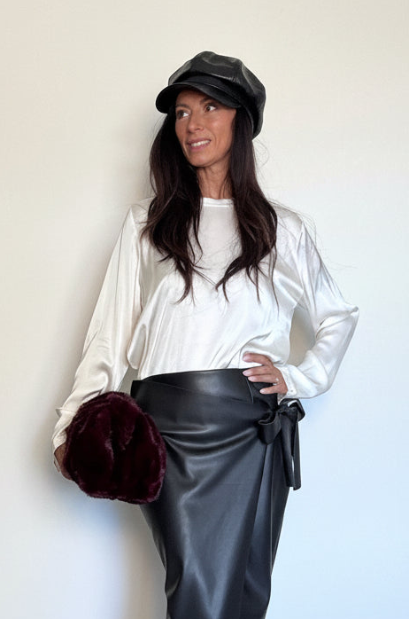 Maglia satin panna