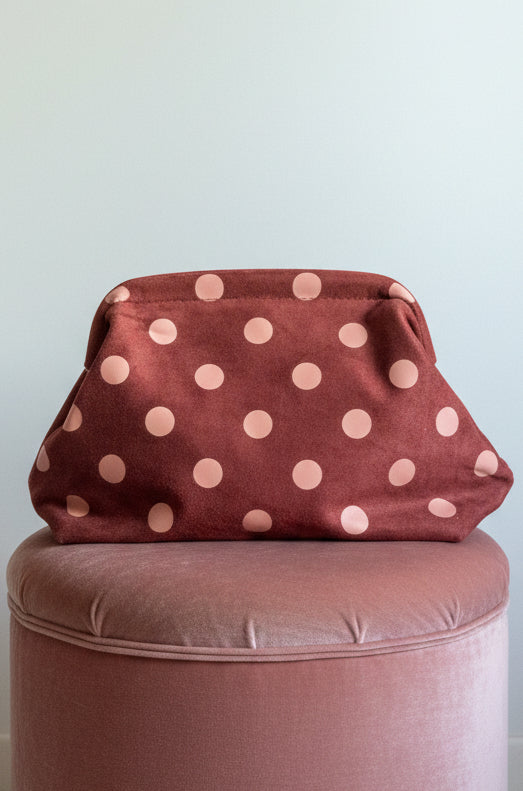 Borsa ecocamoscio Pois mattone