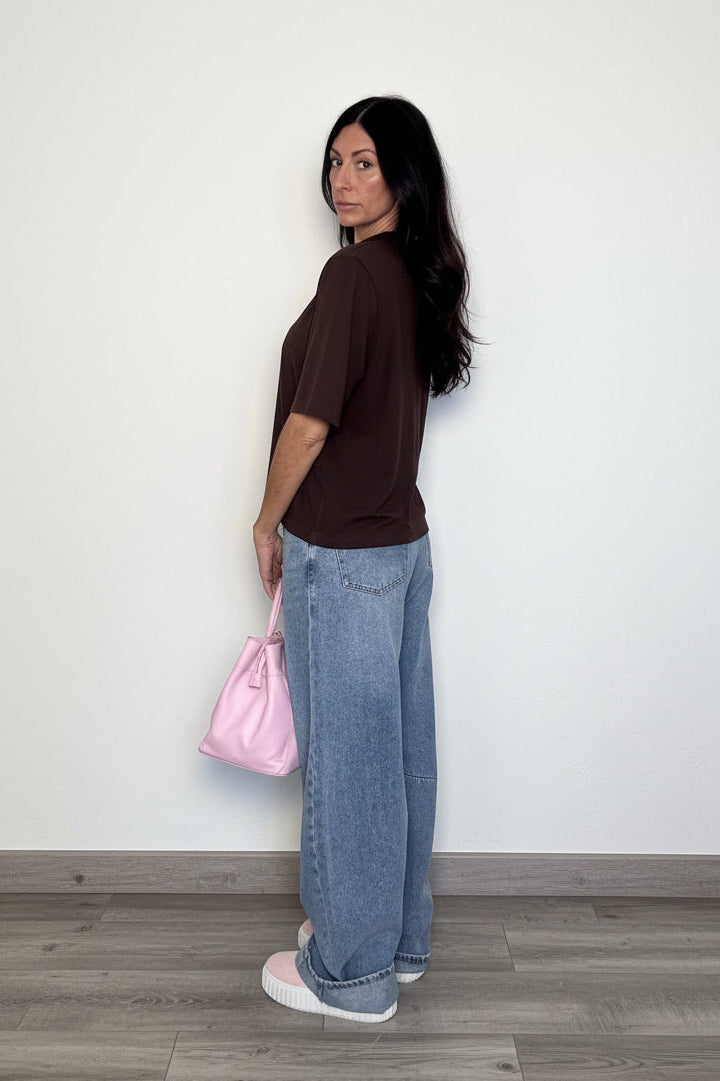 T-shirt maglia Just West cioccolato