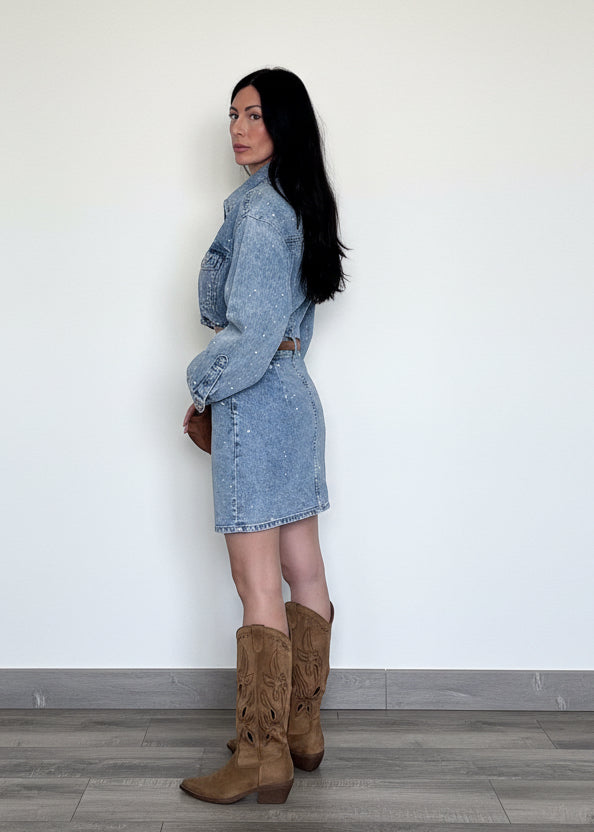 Abito Denim chiaro e strass