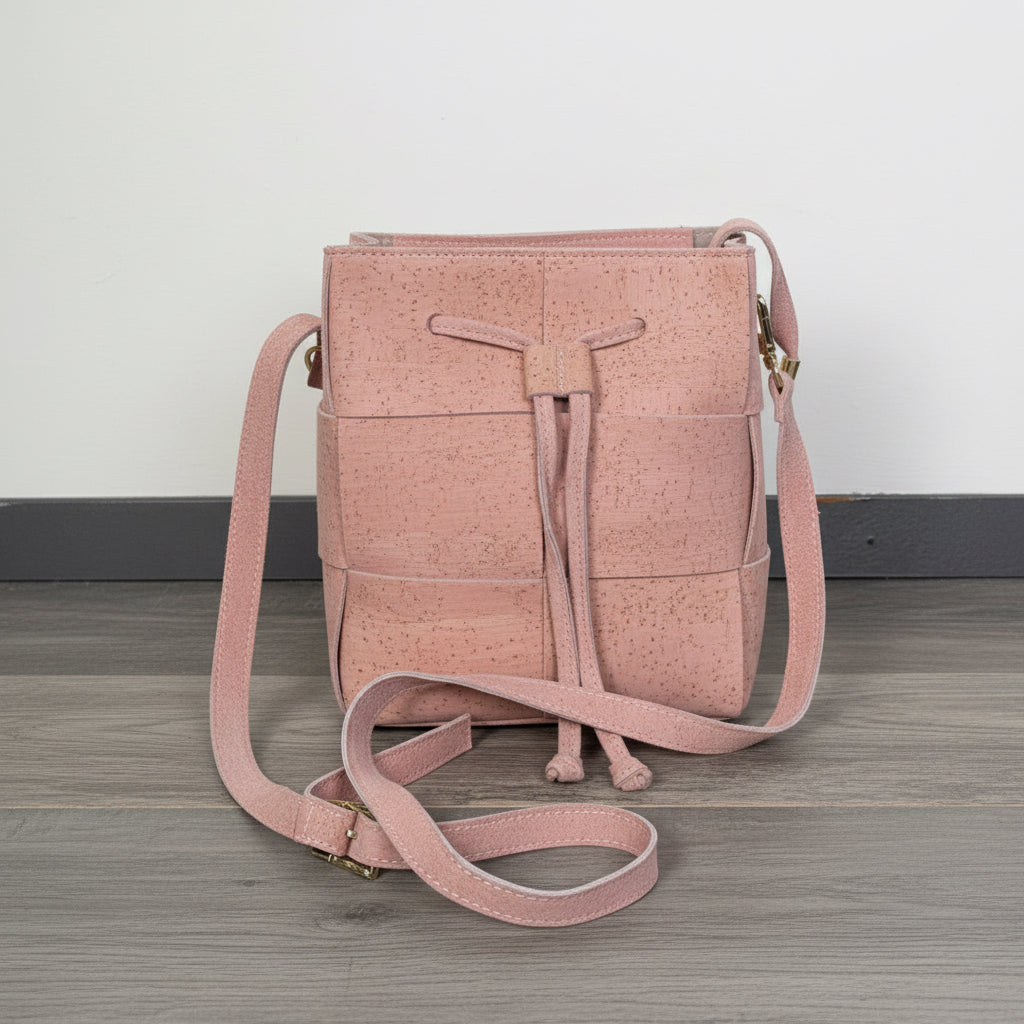 Borsa Christine in vera pelle scamosciata rosa